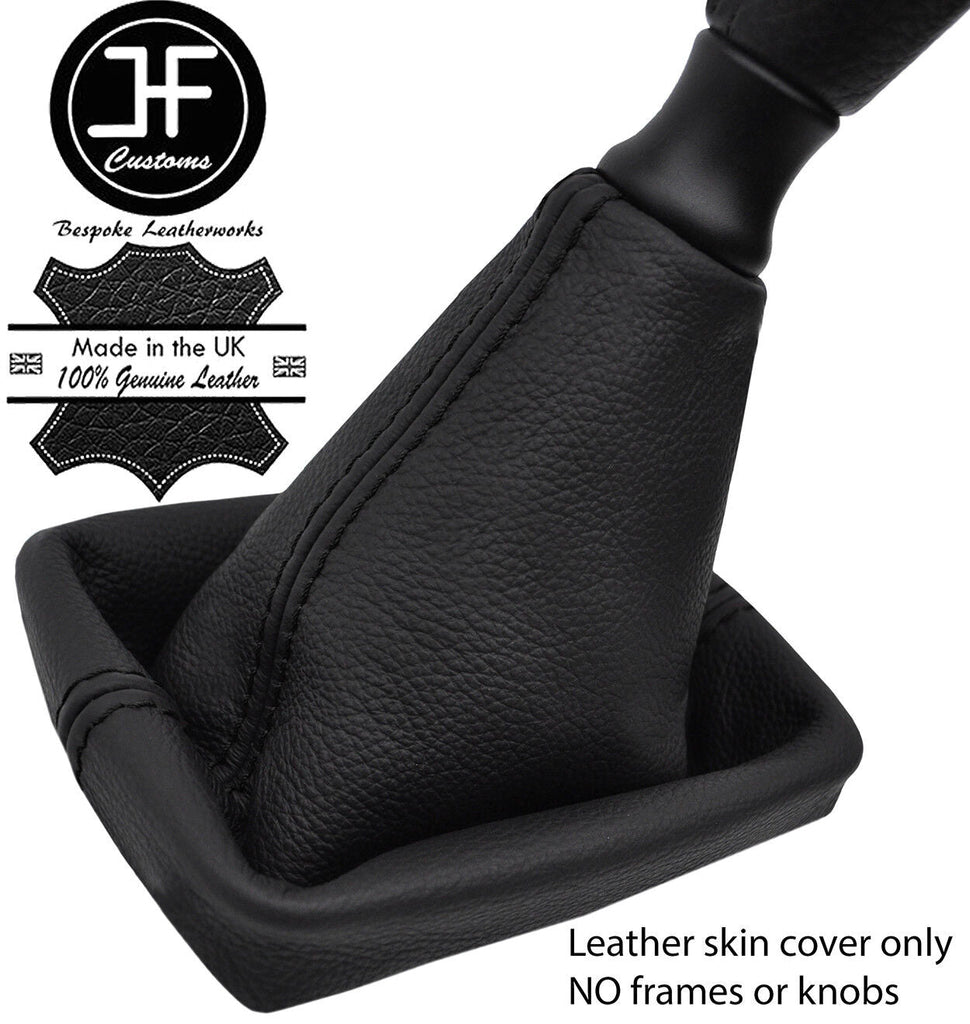 BLACK STITCH TOP GRAIN LEATHER GEAR GAITER FOR PEUGEOT 206 & 206 CC 1998-2012