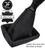 BLACK STITCH TOP GRAIN LEATHER GEAR GAITER FOR PEUGEOT 206 & 206 CC 1998-2012