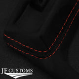 FOR FORD SIERRA COSWORTH RS 4X4 90-92 D RED STITCH SUEDE GEAR SURROUND + FRAME