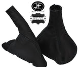 BLACK STITCH FOR VAUXHALL TIGRA A GENUINE LEATHER GEAR HANDBRAKE GAITER SET