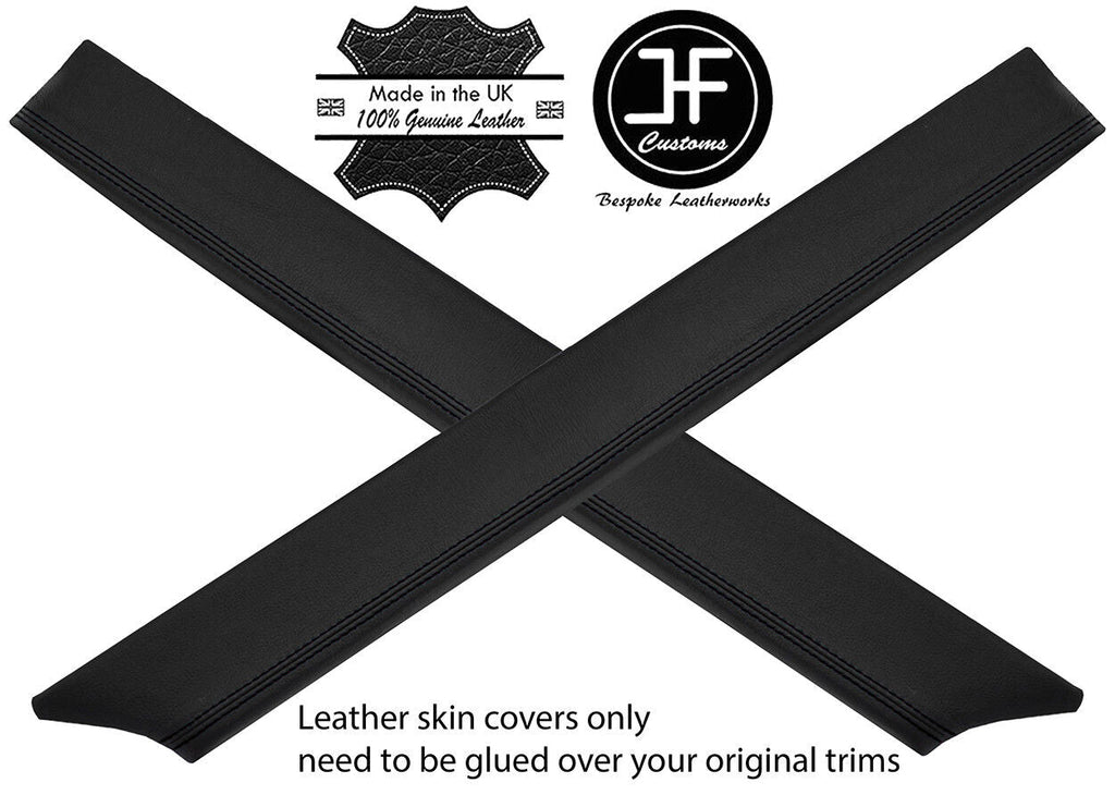 BLACK STITCH 2X DOOR CAPPING REAL LEATHER COVERS FITS MG MGA COUPE 1955-1962