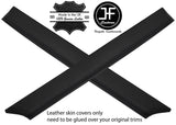 BLACK STITCH 2X DOOR CAPPING REAL LEATHER COVERS FITS MG MGA COUPE 1955-1962