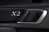 BLUE STITCHING FITS SUBARU LEGACY 03-09 2X FRONT DOOR HANDLE LEATHER COVERS ONLY