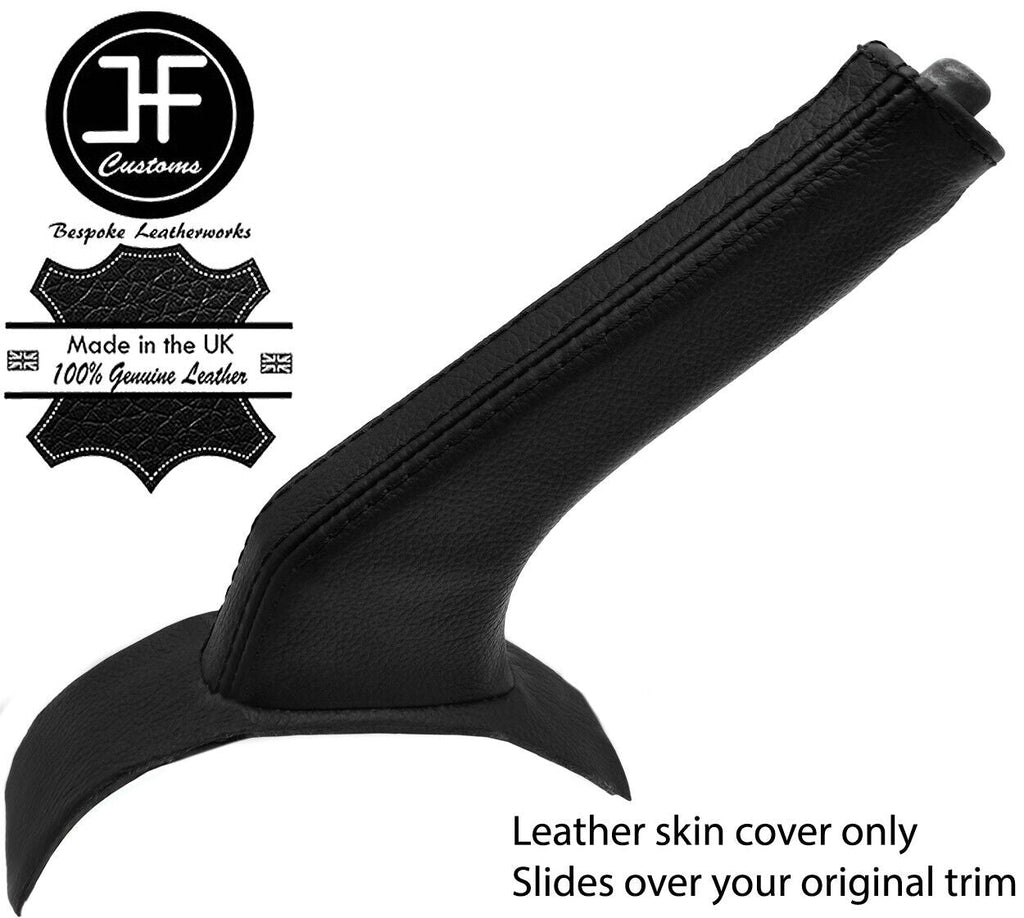 BLACK REAL LEATHER HANDBRAKE GAITER COVER FITS NISSAN MICRA K12 2003-2010