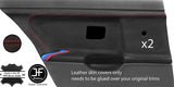 RED STITCH TRI STRIPE 2X REAR DOOR CARD LTHR COVERS FOR BMW E36 SALOON STYLE 2