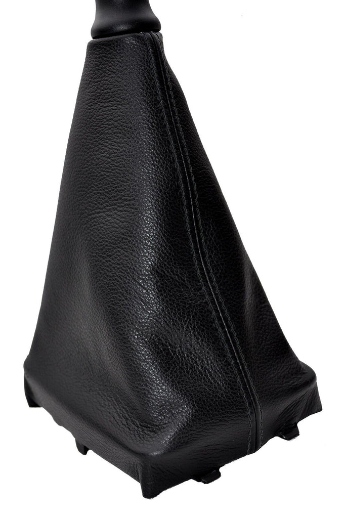 black stitch FITS MAZDA PREMACY 00-03 BLACK LEATHER GEAR GAITER MADE IN UK