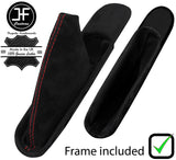 RED STITCHING SUEDE HANDBRAKE GAITER+PLASTIC FRAME FOR MINI R55 R56 R57 07-14