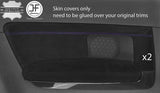 PURPLE STITCH 2X REAR DOOR CARD TRIM SUEDE COVER FOR AUDI A3 8P 04-12 3 DOOR
