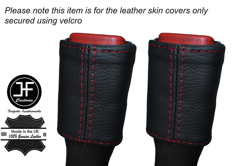 RED STITCH 2X FRONT SEAT BELT SKIN COVERS FITS JEEP WRANGLER TJ 1997-2002