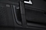 BLACK STITCH 2X FRONT DOOR HANDLE LEATHER COVERS FITS VOLVO C70 2006-2014