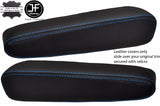 BLUE STITCH 2X SEAT ARMREST LEATHER COVERS FITS FORD TRANSIT CUSTOM 2013-2017