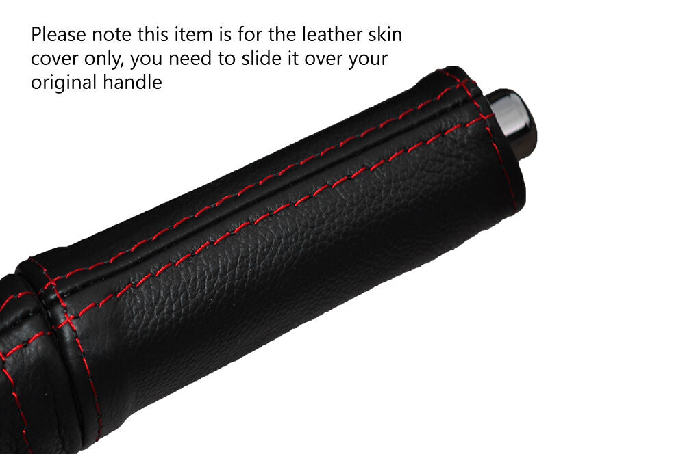 RED STITCH HANDBRAKE HANDLE LEATHER SKIN COVER FITS TOYOTA GT86 2012-2015