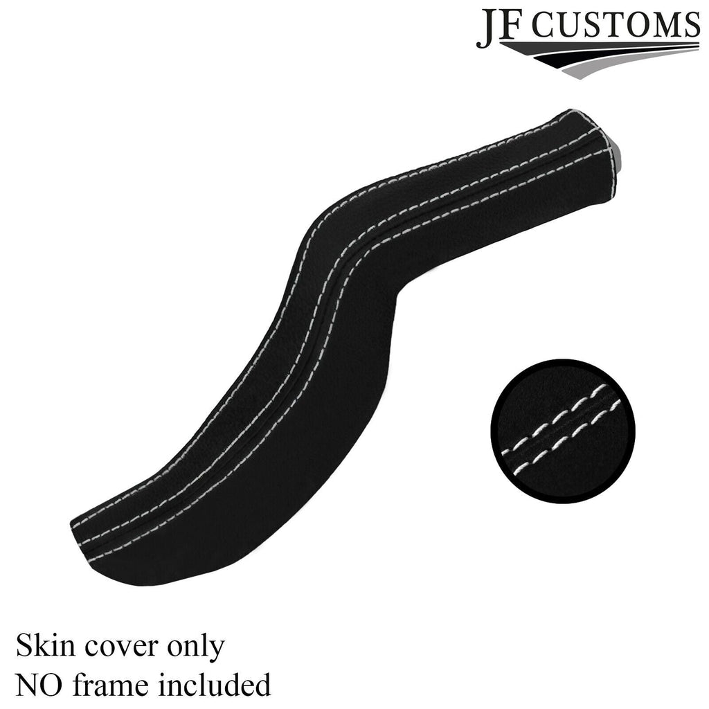 WHITE STITCH SUEDE SLIM HANDBRAKE GAITER E BRAKE BOOT FITS FORD MUSTANG 05-09