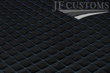 L BLUE DIAMOND STITCH QUILTED LEATHER PADDED PANEL LUXURY PREMIUM 125CM X 85CM