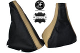 BLACK & CREAM LEATHER GEAR & HANDBRAKE GAITERS FITS OPEL VAUXHALL CORSA C COMBO