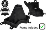 BLACK STITCH LEATHER AUTOMATIC GEAR GAITER+PLASTIC FRAME FOR INFINITI Q50 13-17