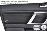 BLACK STITCH 2X FRONT DOOR CARD TRIM LEATHER COVERS FITS SUBARU OUTBACK 2003-09