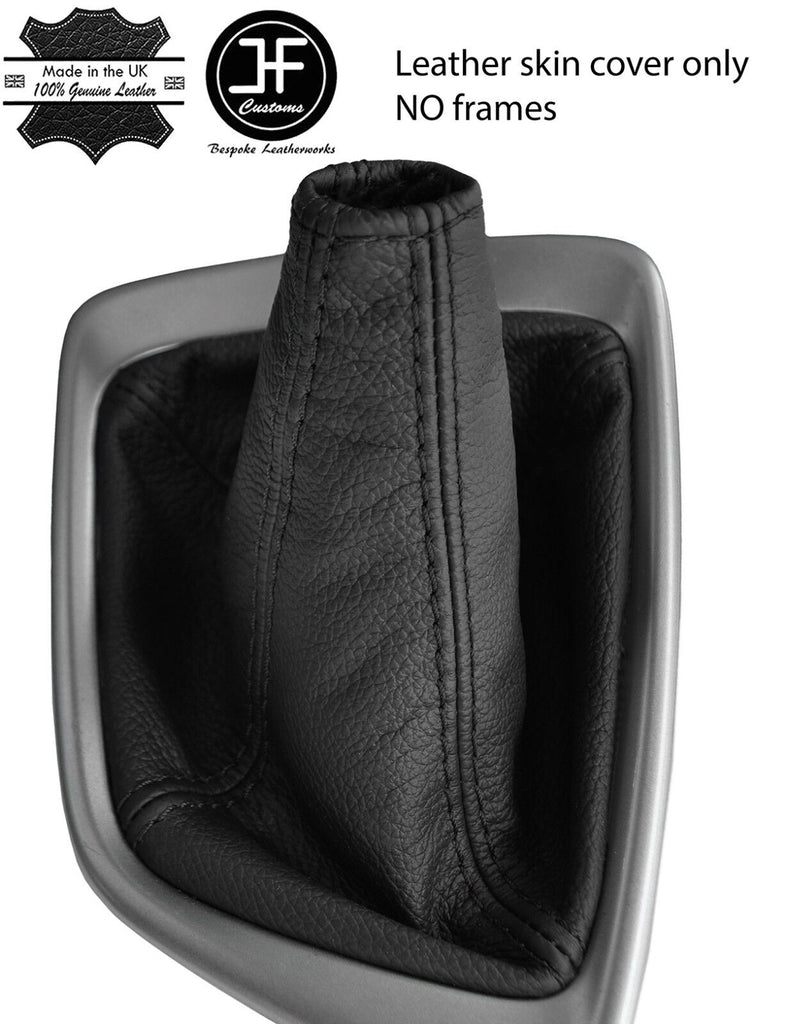 BLACK STITCH TOP GRAIN LEATHER MANUAL GEAR GAITER FITS TOYOTA AURIS 2012-2018