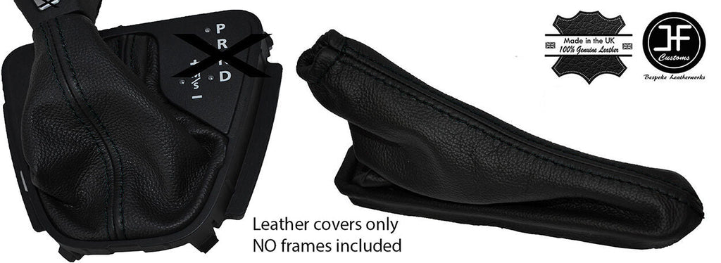 BLACK STITCH AUTOMATIC LEATHER GAITER SET FOR LAND ROVER FREELANDER 2 LR2 06-14