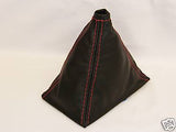 FITS TOYOTA MR2 MK1 AW11 BLACK LEATHER GAITER RED STITCH NEW CUSTOM NEW
