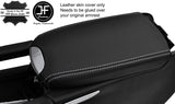 WHITE STITCH ARMREST LID REAL LEATHER COVER FITS MERCEDES ML CLASS W164 05-11
