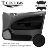 BLACK STITCH LEATHER 2X FRONT DOOR INSERT+POCKET COVERS FOR SKODA OCTAVIA 98-04