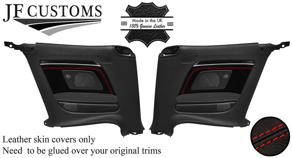 RED STITCH NAPPA LEATHER 2X REAR DOOR TRIMS FITS AUDI A5 8F S5 CABRIO 09-16