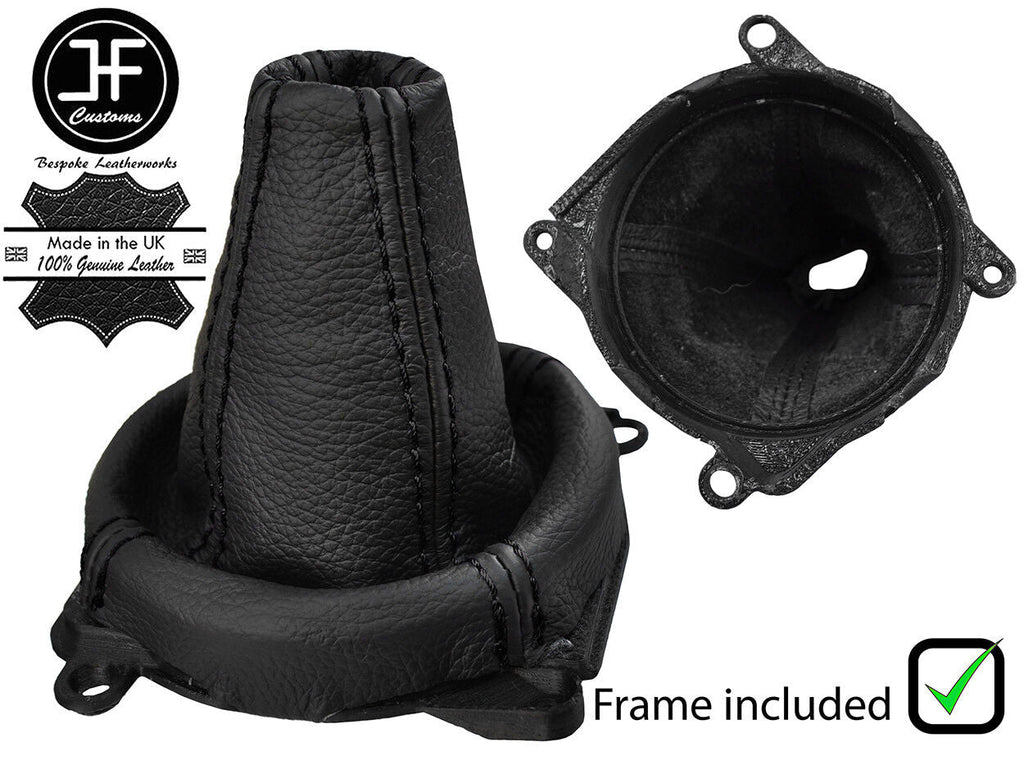 BLACK STITCH LEATHER GEAR GAITER+FRAME FOR MITSUBISHI LANCER EVO 7 8 9 5 SPEED