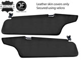BLACK REAL LEATHER 2X SUN VISORS COVERS FOR TOYOTA MR2 MK1 1984-1990 CUSTOM NEW