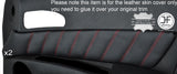 RED STITCH 2X FRONT DOOR CARD TRIM LEATHER COVERS FITS ALFA ROMEO 166 98-07