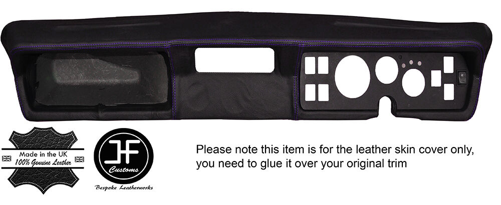 PURPLE STITCH DASH DASHBOARD LEATHER COVER FITS RELIANT ROBIN CUSTOM NEW