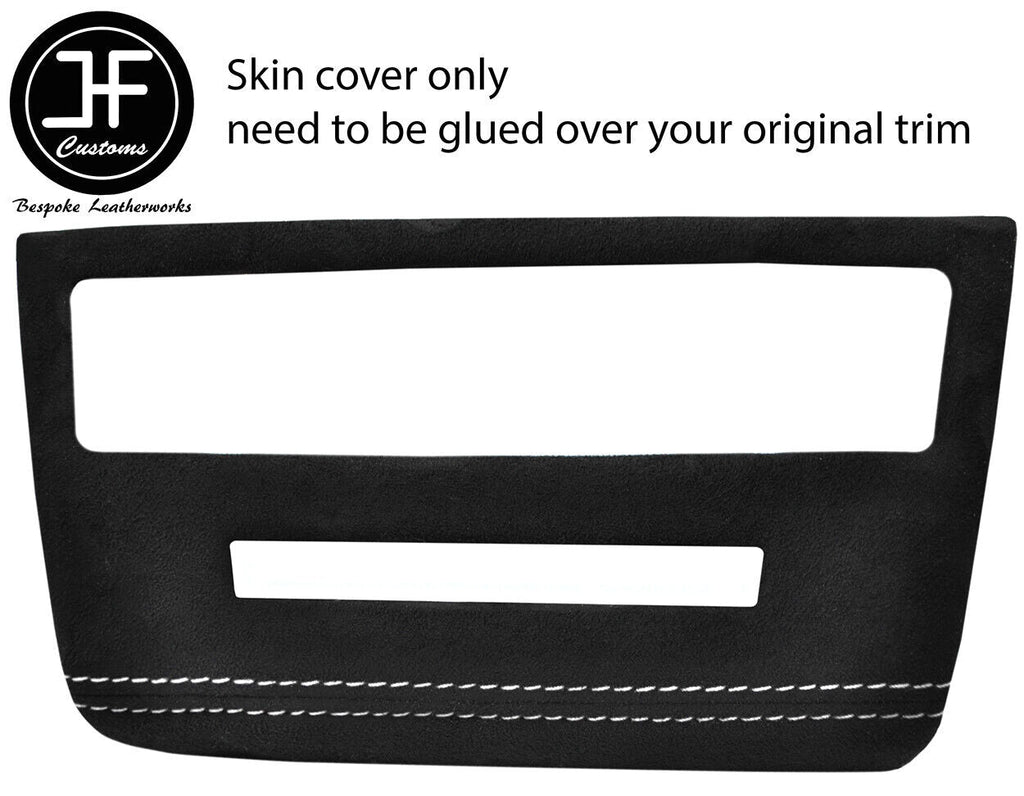 WHITE STITCH RADIO SURROUND TRIM SUEDE COVERS FOR BMW 1 E81 E82 E87 E88