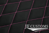 PINK DIAMOND STITCH VINYL 2X TAILORED FLOOR CARPET FOR SMART FORTWO 453 14-21