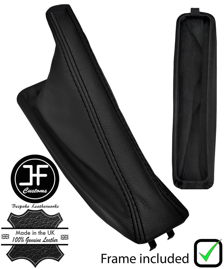 BLACK STITCH LEATHER HANDBRAKE GAITER+PLASTIC FRAME FITS BMW 8 SERIES E31 90-99