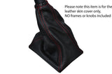 RED STITCH MANUAL LEATHER SKIN GEAR GAITER FITS CHEVROLET AVEO 2008-2011