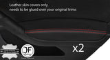RED STITCH 2X REAR DOOR ARMREST LEATHER COVERS FITS VW GOLF MK7 VII 2013-2017