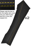 YELLOW STITCH 2X DOOR SILL SYNTHETIC PU SUEDE SKIN COVER FITS LOTUS EVORA 09-14