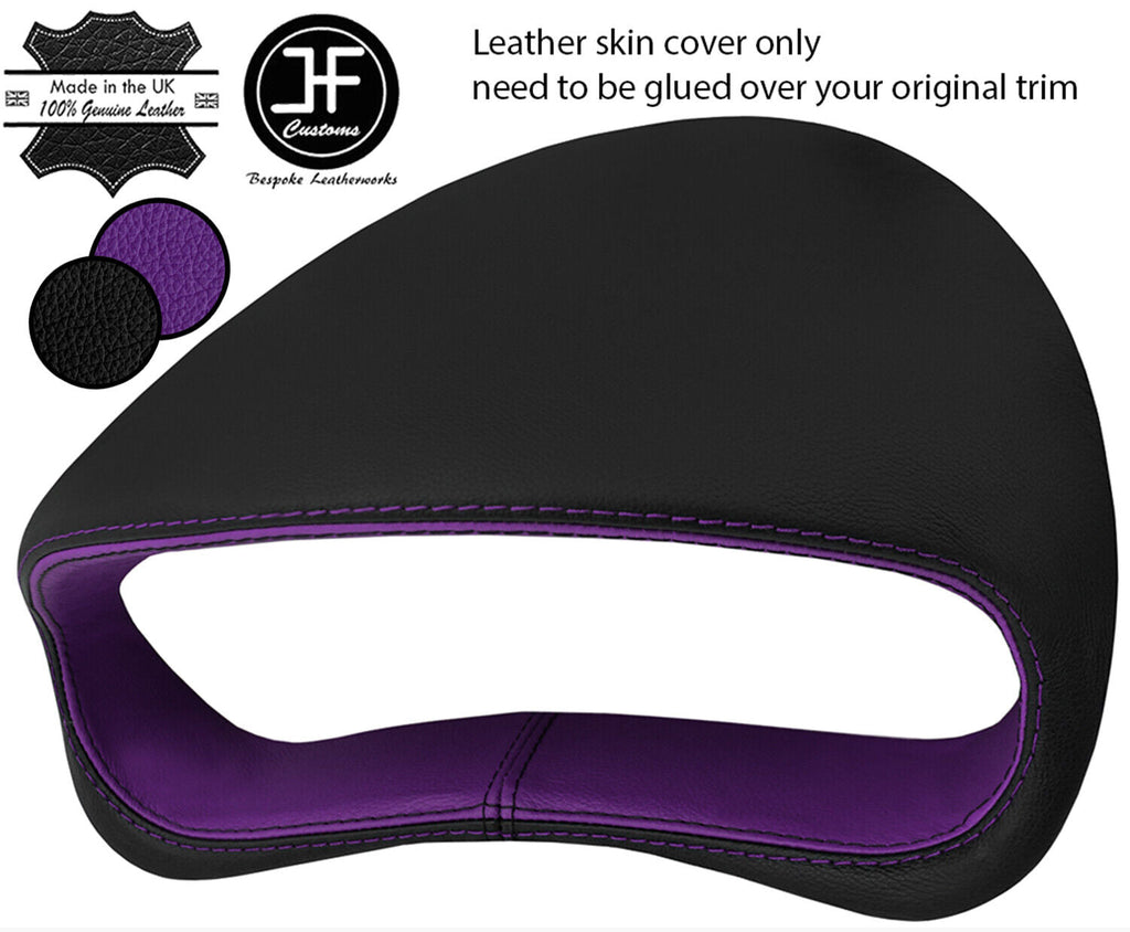BLACK PURPLE GAUGE SPEEDO HOOD 2 TONE LEATHER COVER FOR PEUGEOT 206 98-12