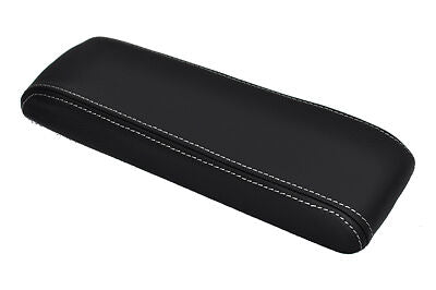FITS ALFA ROMEO MITO 2009+ BLACK LEATHER ARMREST COVER white stitching