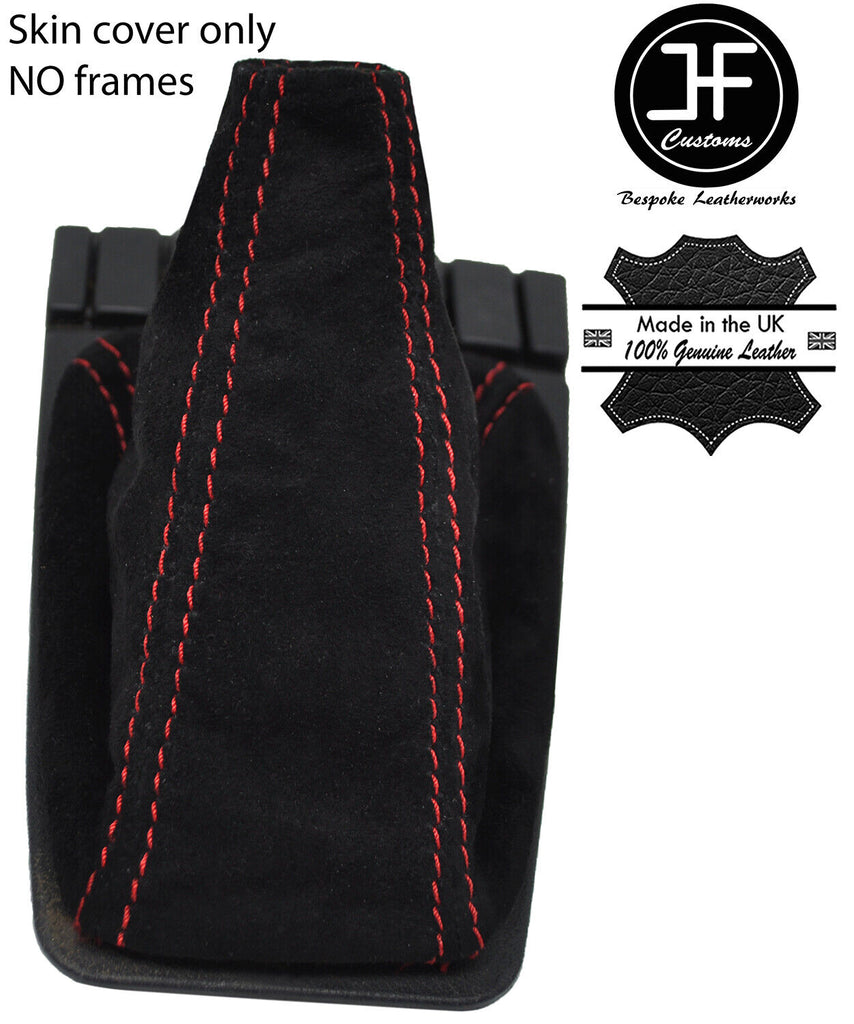 RED STITCHING MANUAL SUEDE GEAR GAITER FITS VW GOLF MK2 1982-1991 CUSTOM NEW
