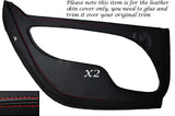 RED STITCH 2X OUTER DOOR LEATHER SKIN COVERS FITS SMART FORTWO 450 1998-2007