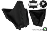 BLACK STITCH LEATHER GEAR GAITER + PLASTIC FRAME FOR BMW 3 F30 F31 2012-2015