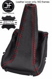 RED STITCH TOP GRAIN LEATHER GEAR GAITER FOR SUBARU IMPREZA WRX STI 2001-2004