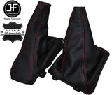 RED STITCH LEATHER GEAR & TRANSFER GAITERS FITS MITSUBISHI SHOGUN PININ 99-06