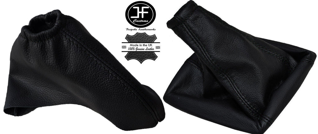 BLACK STICH MANUAL LEATHER GEAR HANDBRAKE GAITER FOR JAGUAR X-TYPE 2001-2009