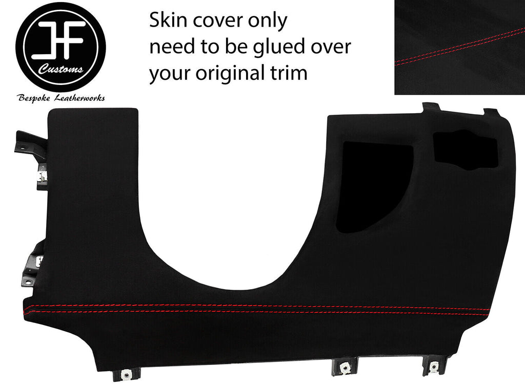 RED  STITCH DRIVER SIDE LOWER DASH LUXE SUEDE COVER FOR BMW E81 E82 E87 05-07