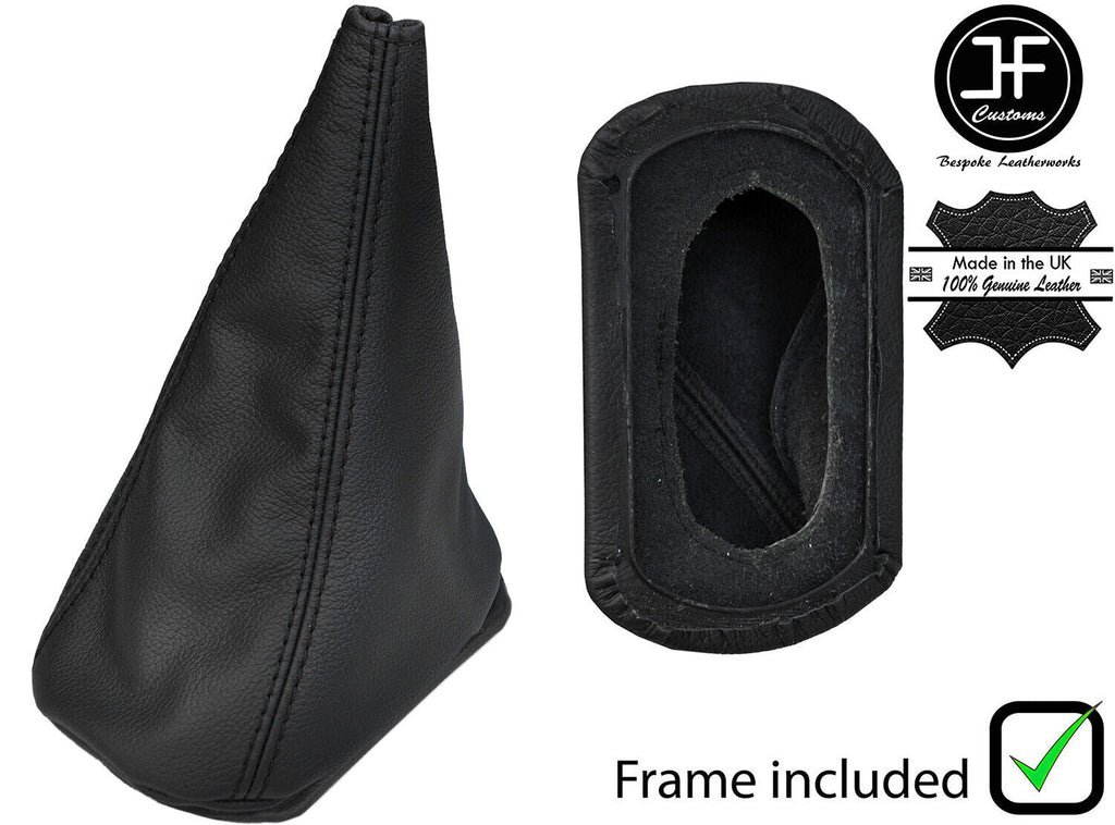 BLACK STITCH REAL LEATHER GEAR+PLASTIC FRAME FOR MINI CLASSIC COOPER UP TO 2000