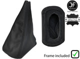 BLACK STITCH REAL LEATHER GEAR+PLASTIC FRAME FOR MINI CLASSIC COOPER UP TO 2000