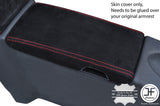 RED STITCHING ARMREST LID SUEDE COVER FITS MERCEDES SLK R171 2004-2011