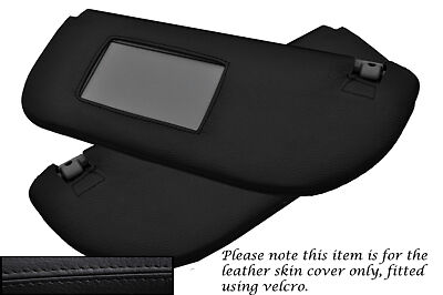 BLACK STITCHING FITS PEUGEOT 106 1991-2004 2X SUN VISORS LEATHER COVERS ONLY